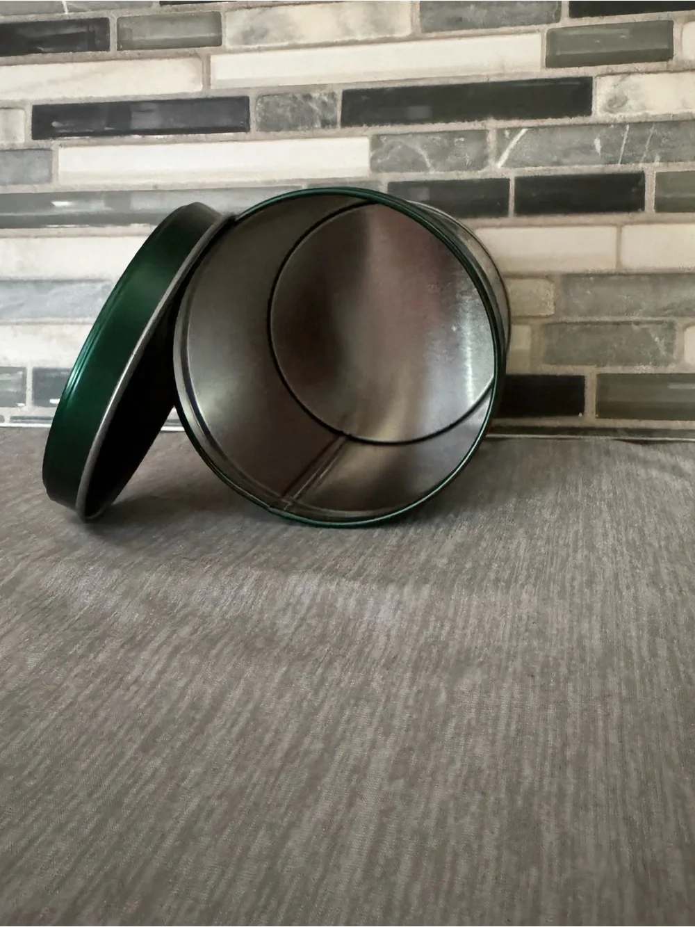 Rare Starbucks Metallic Green Hot Cocoa Storage Tin Canister (Empty)